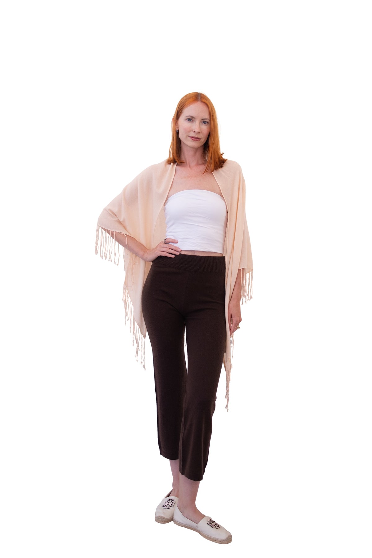 Fun Tringle Wrap with Fringes-Melon