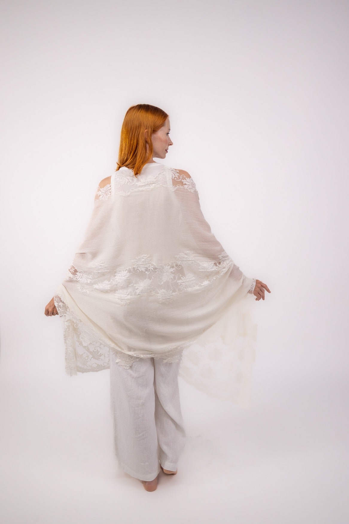 Exquisite Cashmere, Silk Lace cloud dance Wrap