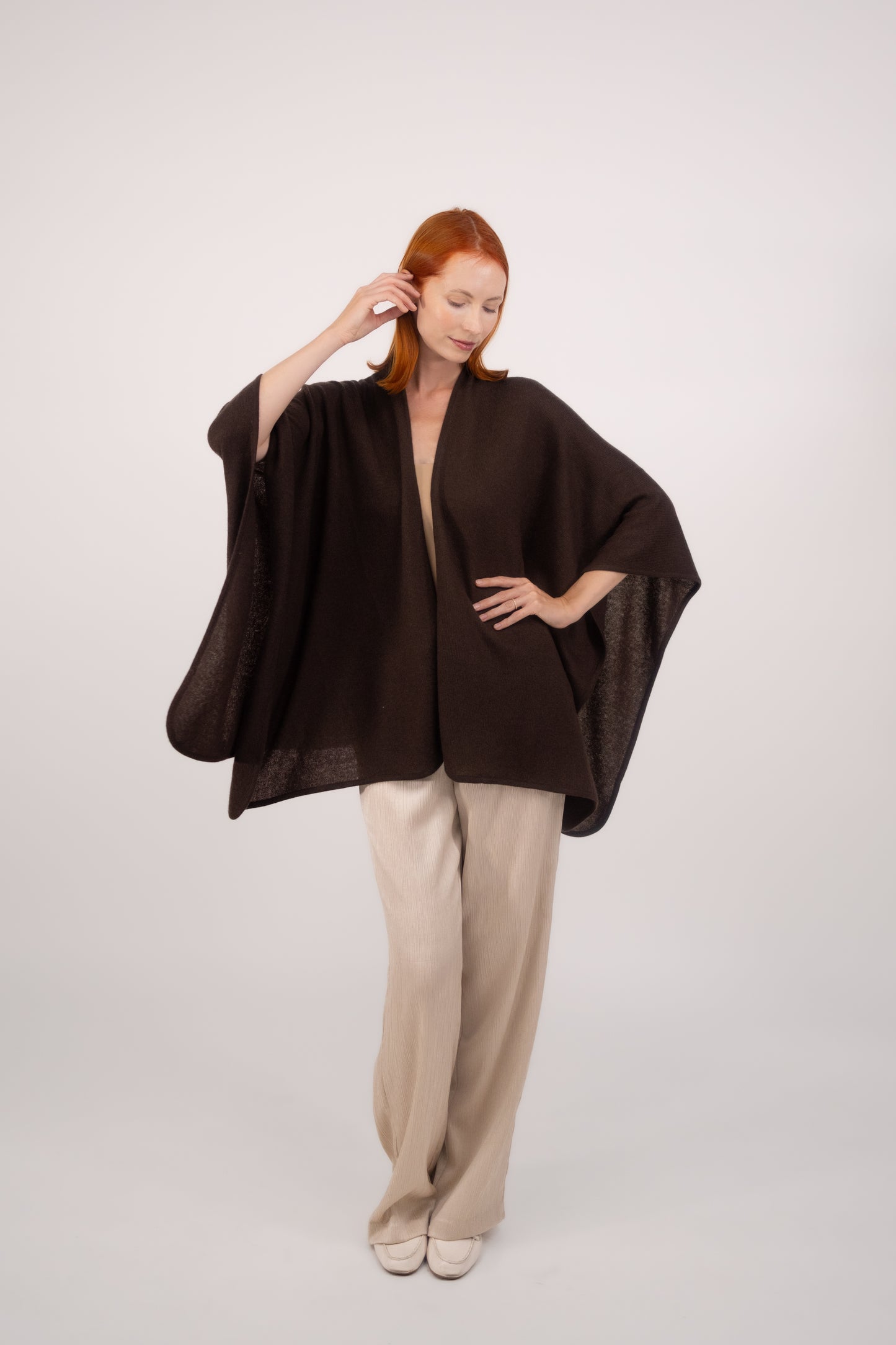 Woven Herringbone Shawl Black