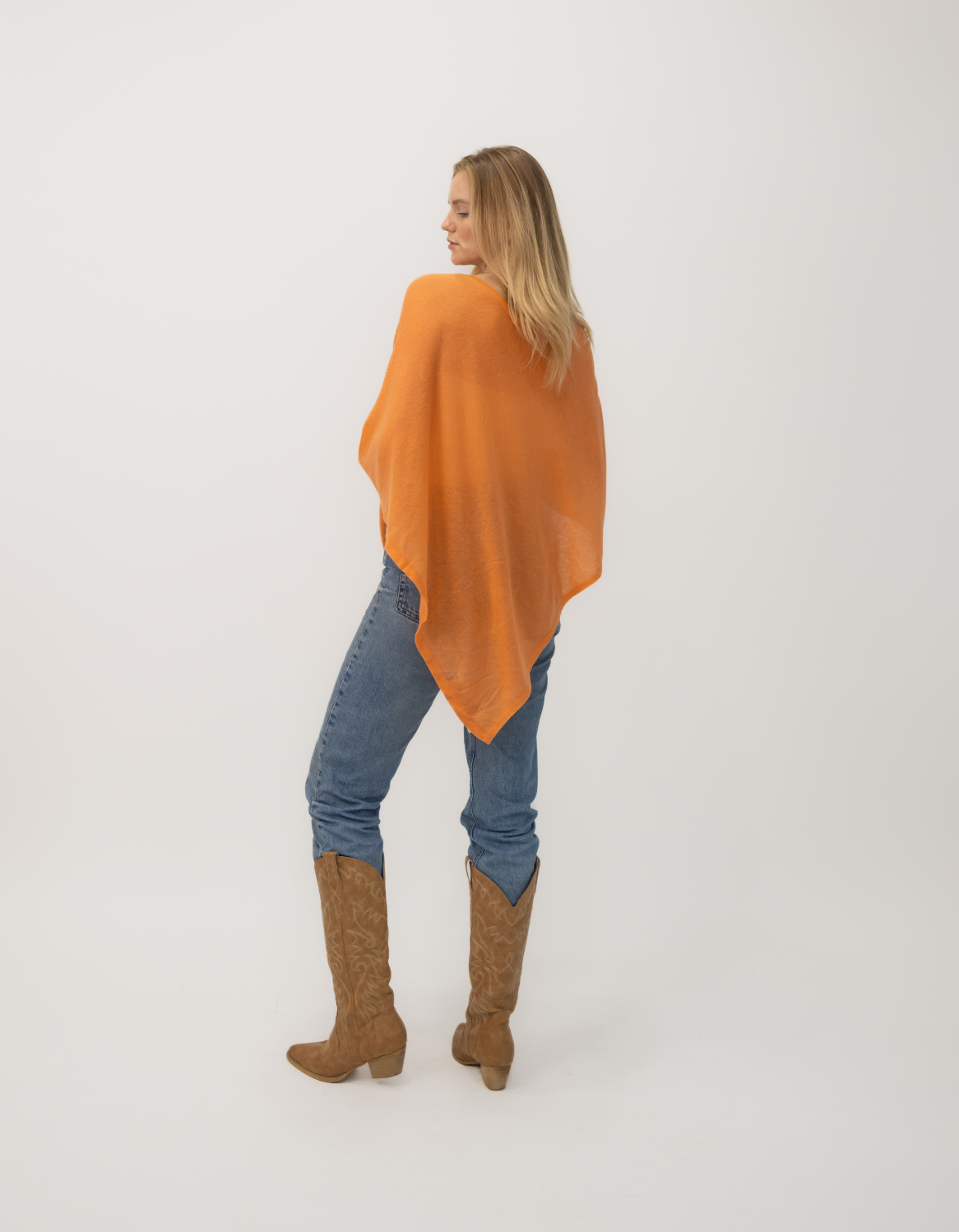 Tangerine Orange Poncho