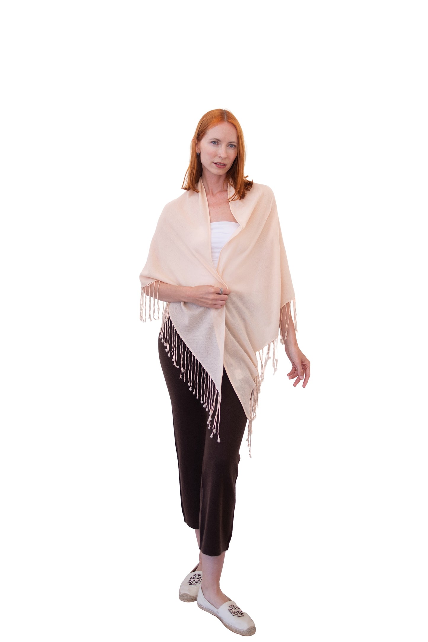 Fun Tringle Wrap with Fringes-Melon