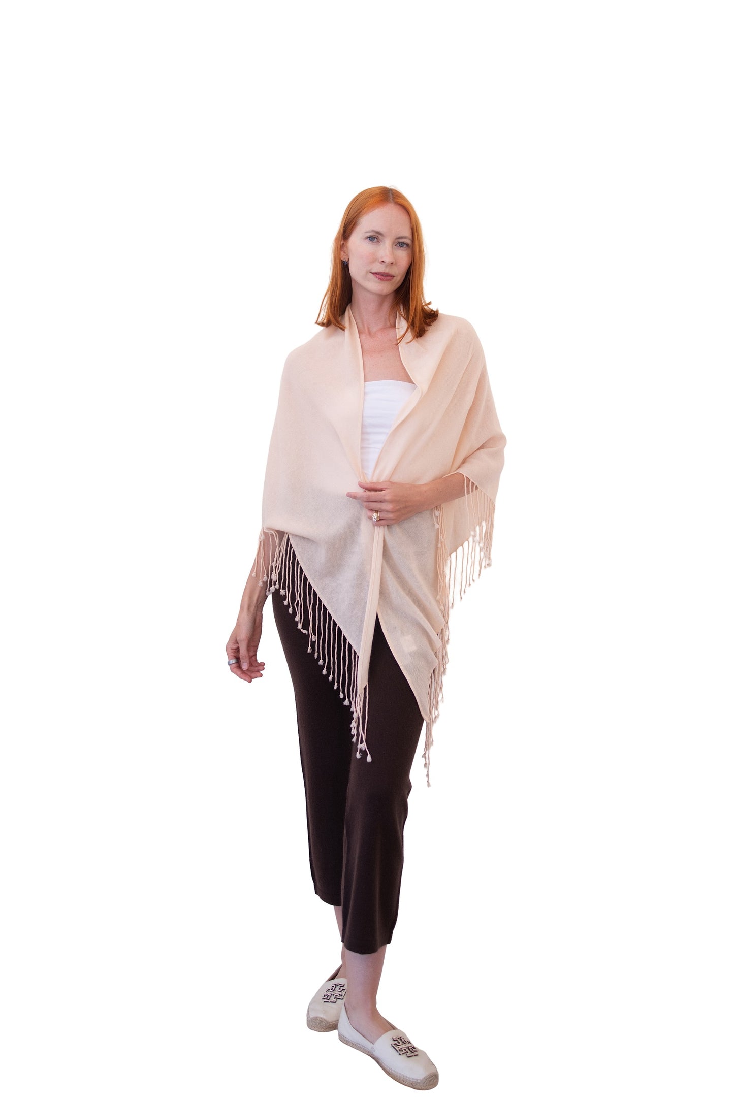 Fun Tringle Wrap with Fringes-Melon