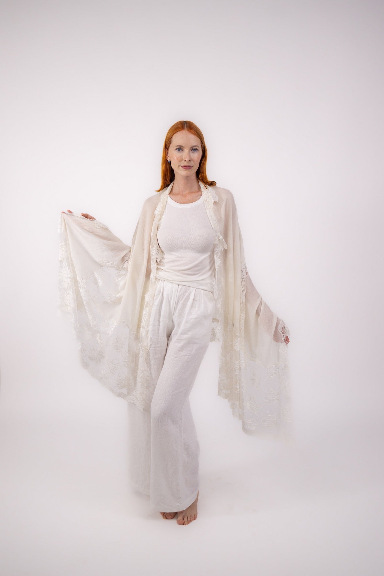 Exquisite Cashmere, Silk Lace cloud dance Wrap