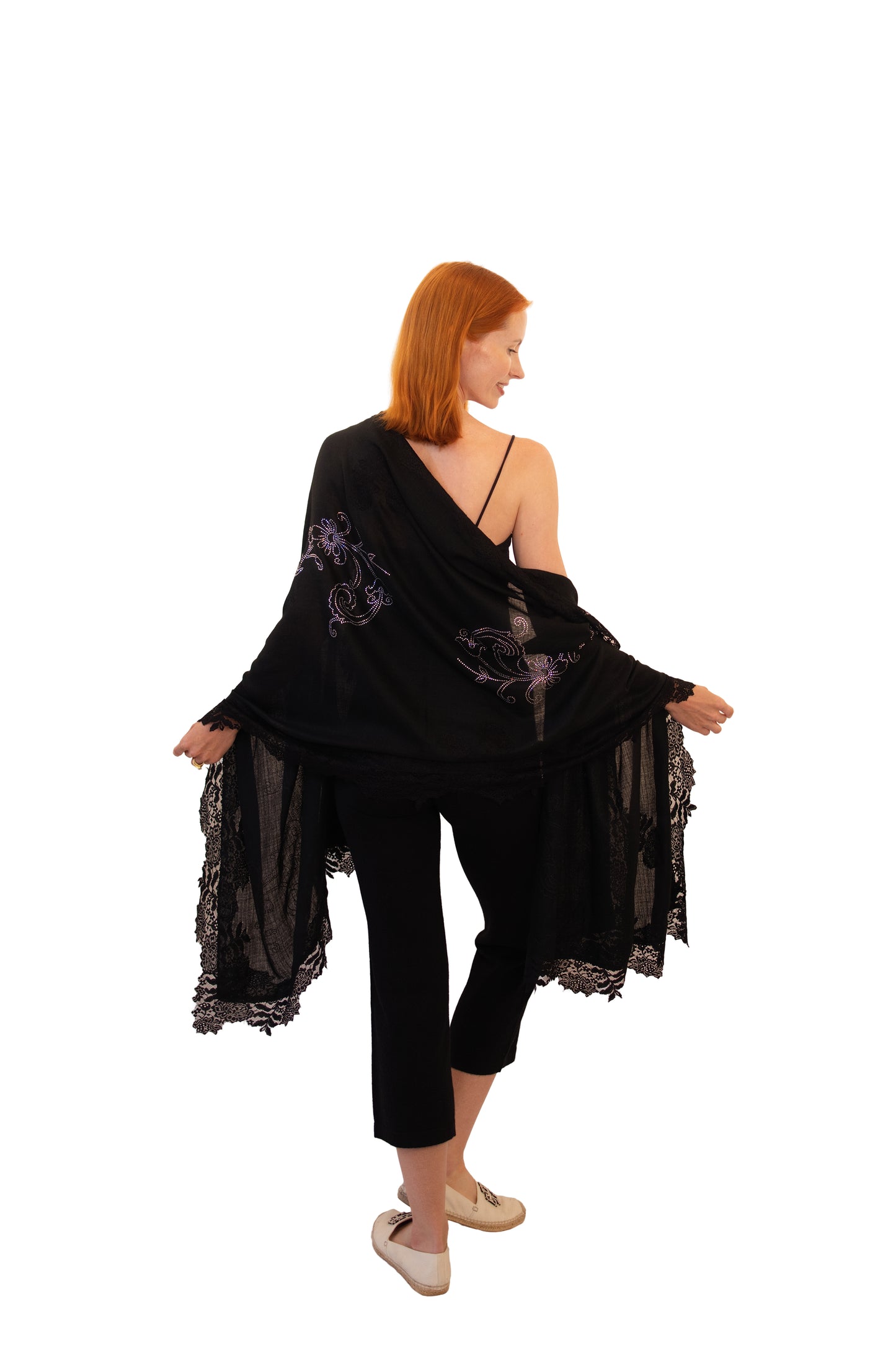 Cashmere with Silk Lace and Jewels