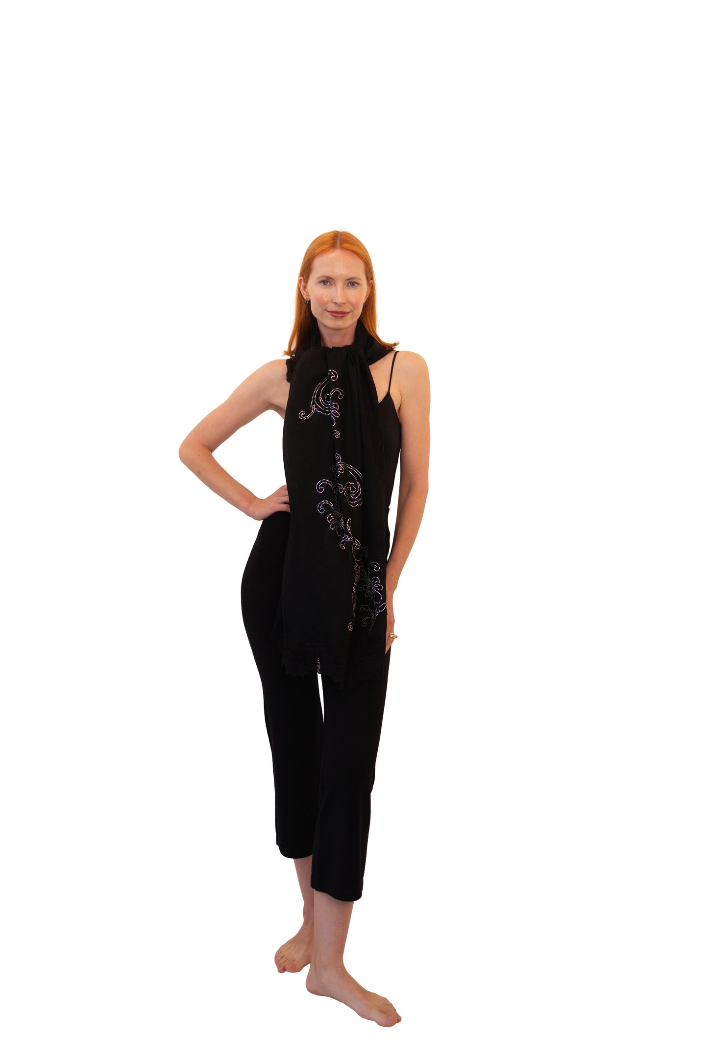 Cashmere with Silk Lace and Jewels