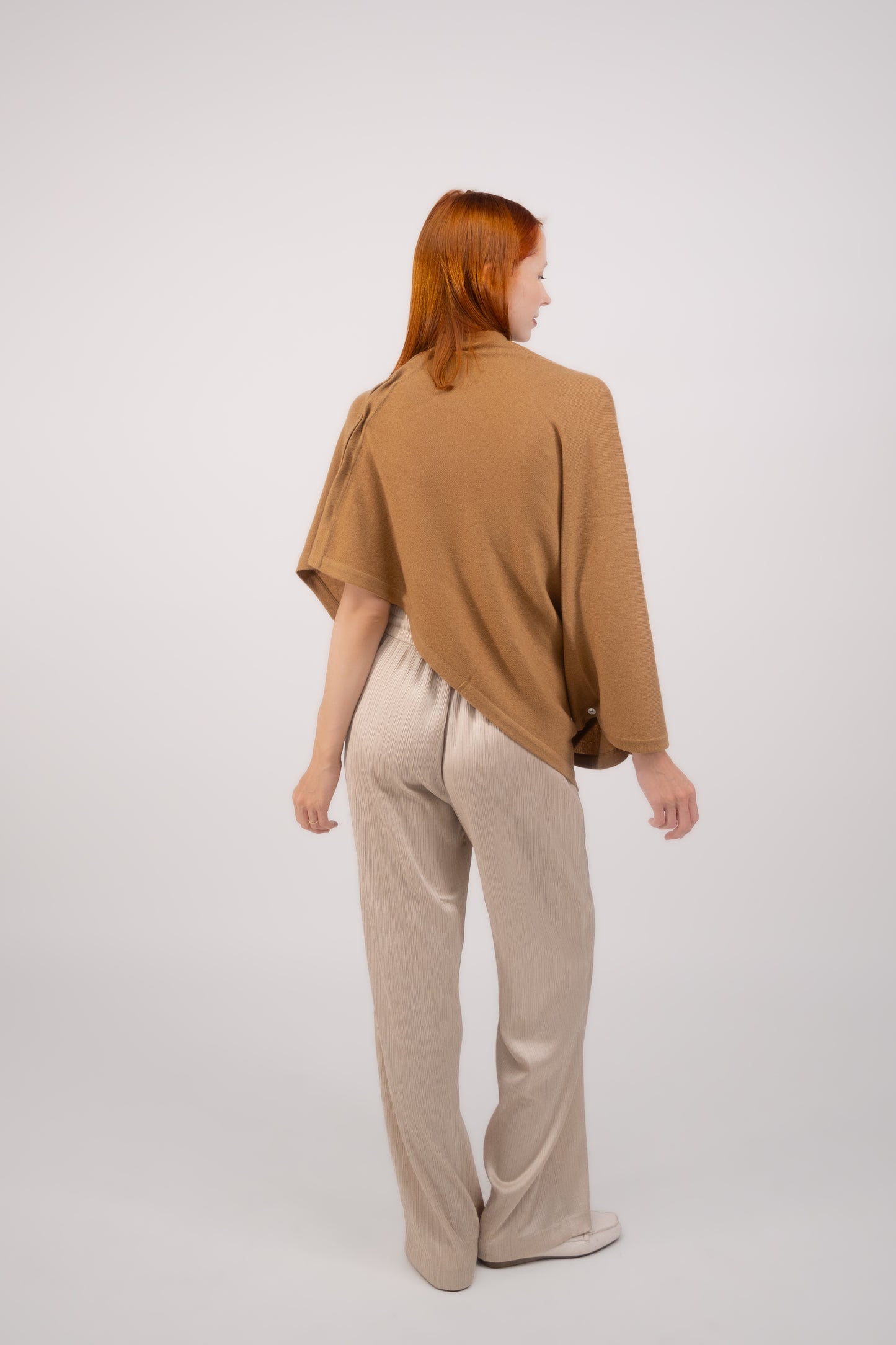 Button Poncho Custard