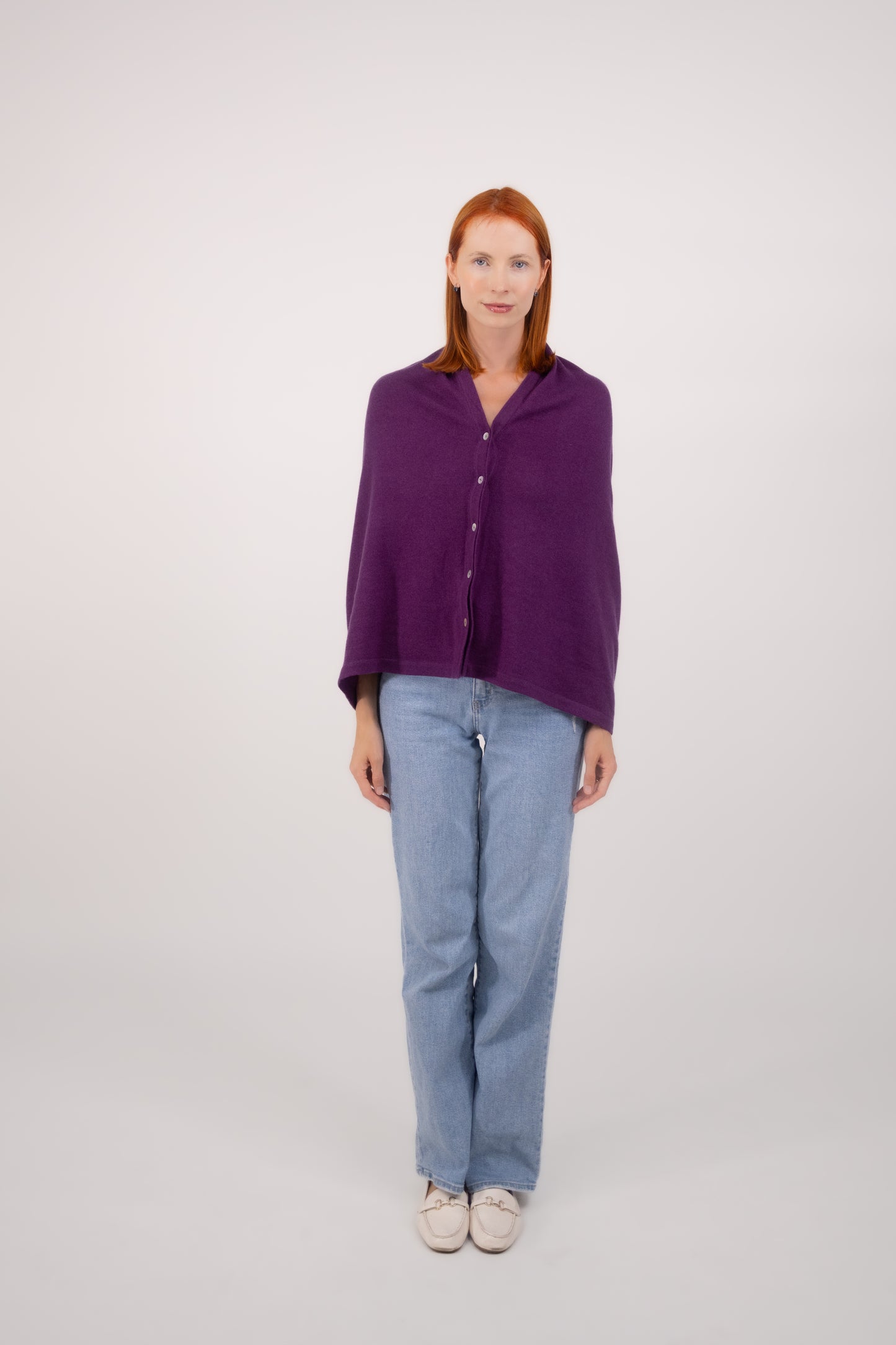 Button Poncho Purple