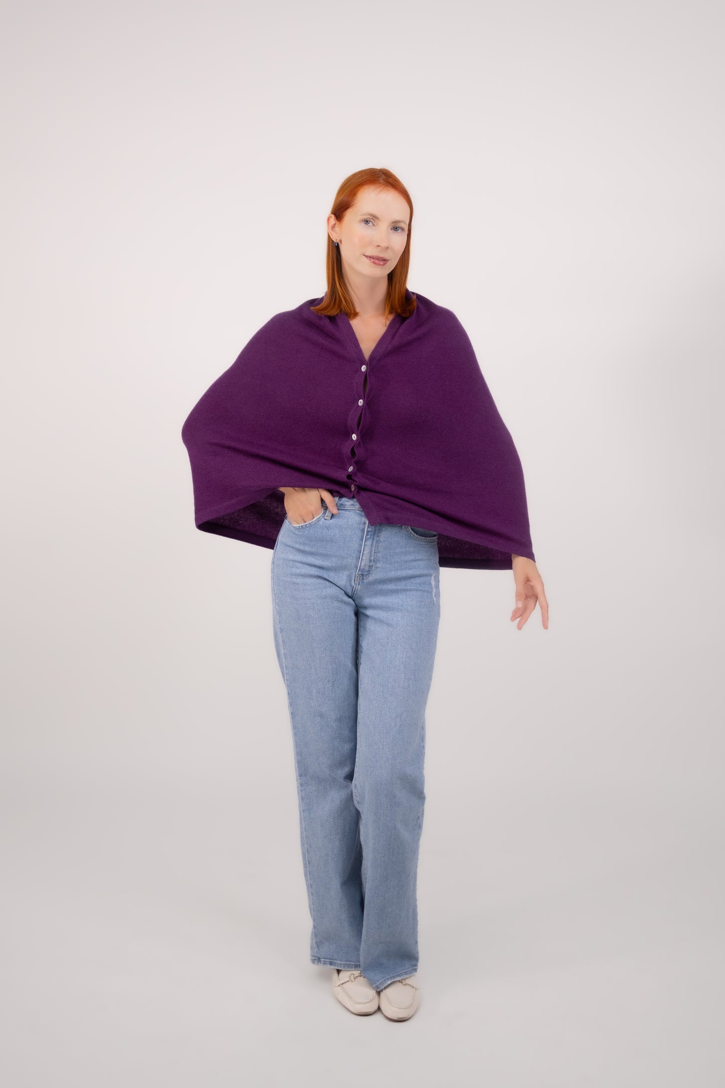 Button Poncho Purple