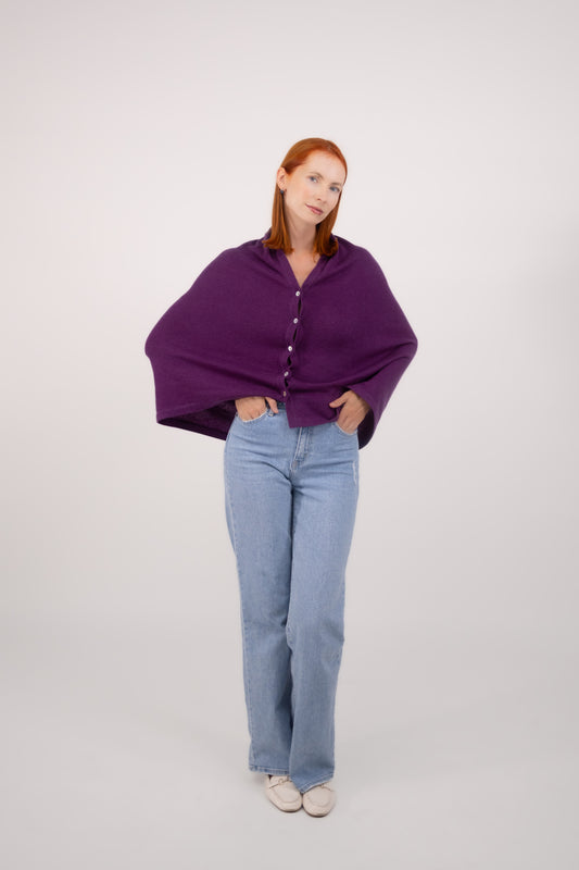 Button Poncho Purple