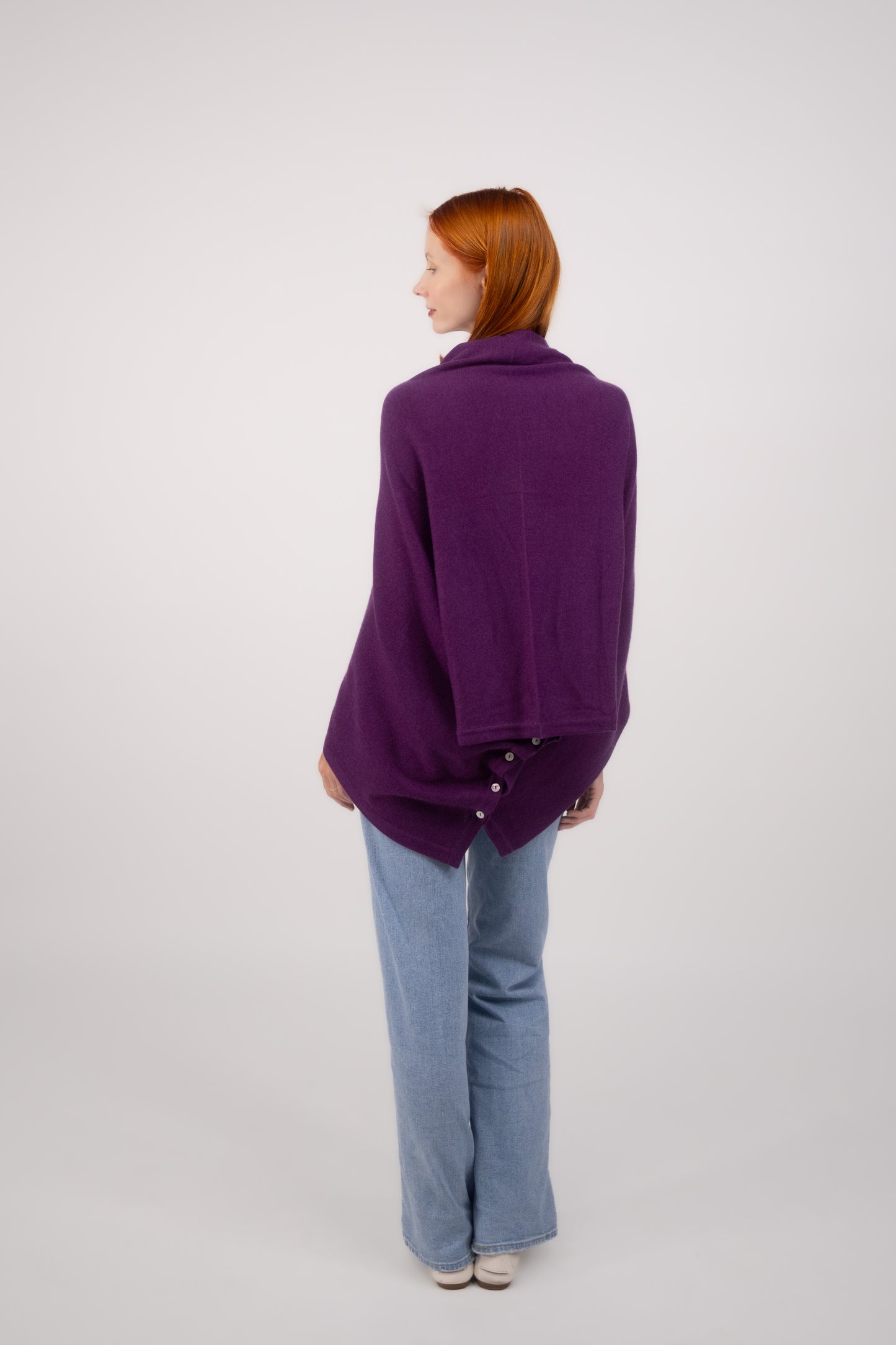 Button Poncho Purple
