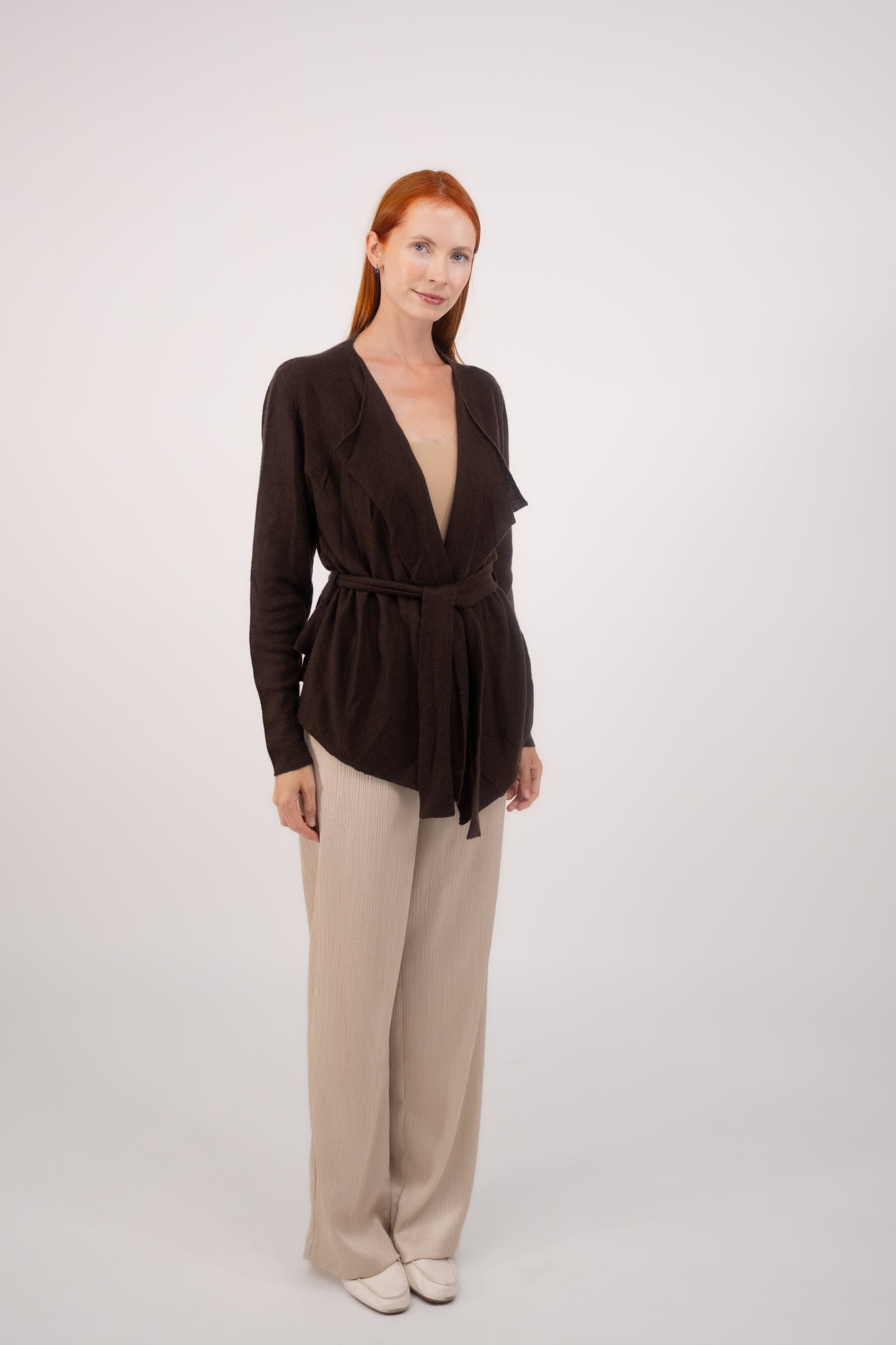 Contemporary Cardigan Brown