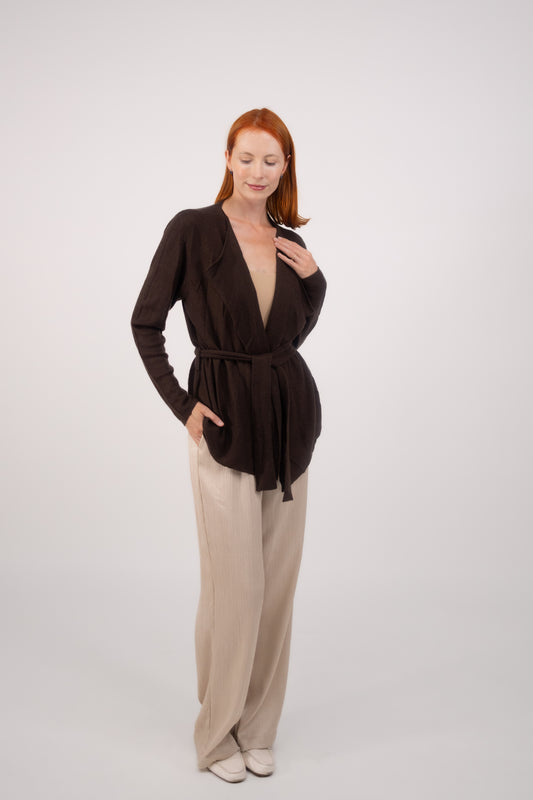 Contemporary Cardigan Brown