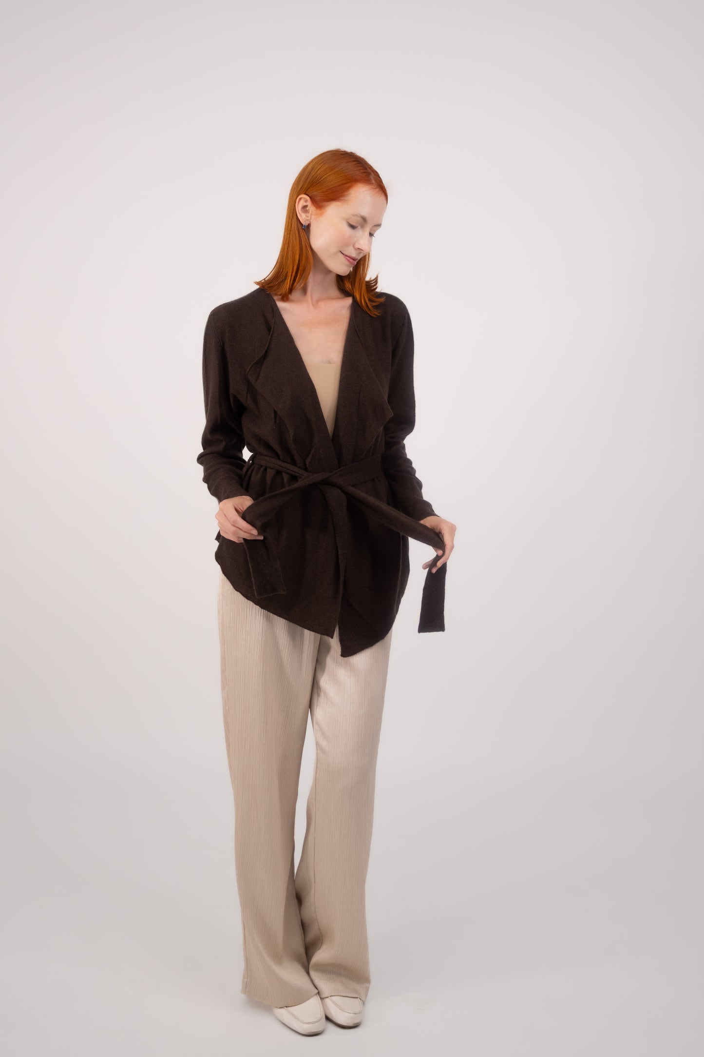 Contemporary Cardigan Brown