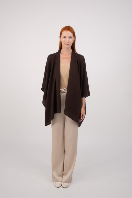 Woven Herringbone Shawl Black