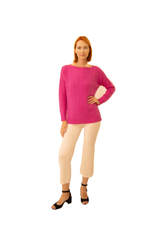Cable Boat Neck Sweater