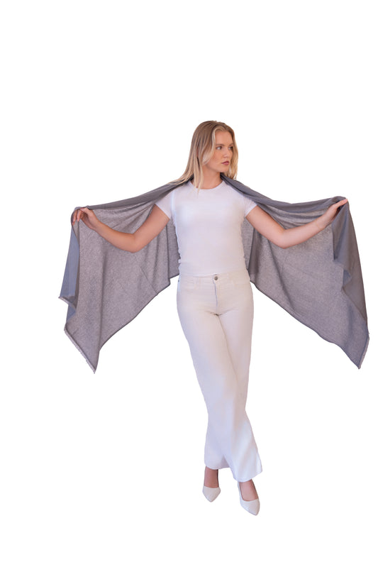 Woven Herringbone Shawl gray