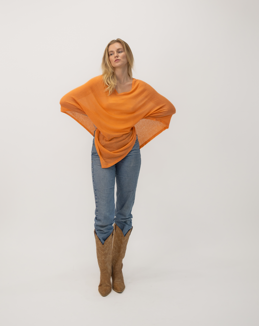 Tangerine Orange Poncho