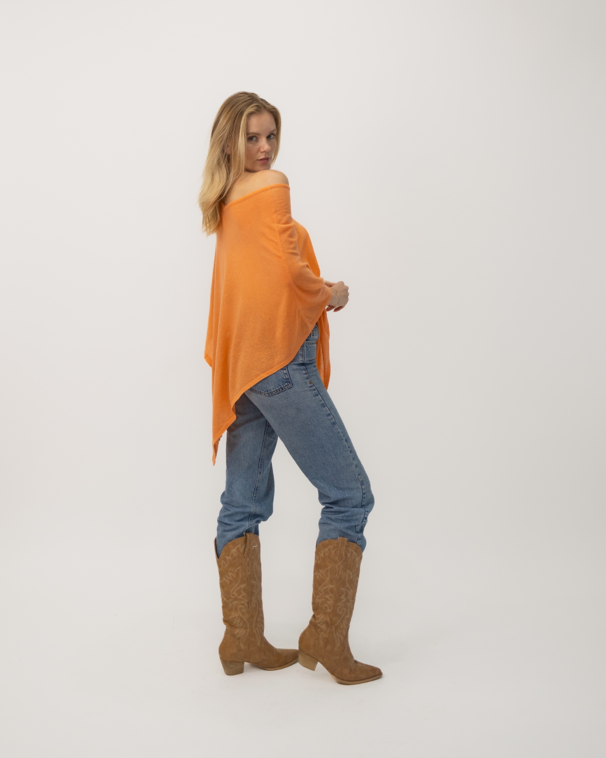 Tangerine Orange Poncho